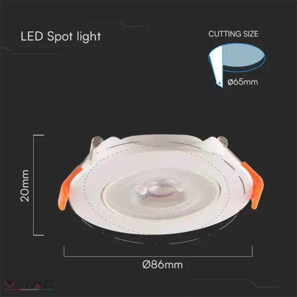 7W LED spotlámpa Samsung chip fehér