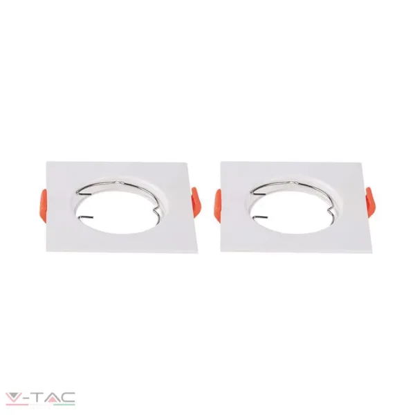 GU10 beépítőkeret fehér 2db/csomag négyszög - 6642 V-TAC