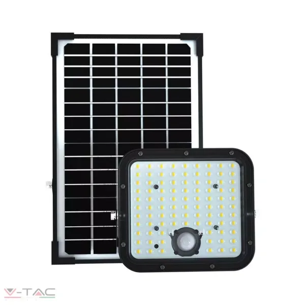 30W Napelemes fekete LED reflektor távirányítóval 4000K 6.4V 6000mA