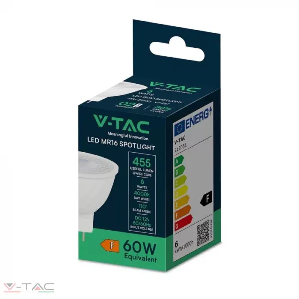 6W LED spotlámpa MR16 12V 110°