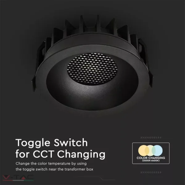 12W LED mélysugárzó Bridgelux chip 3in1 fekete - 23671