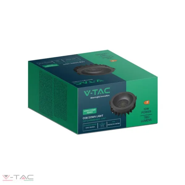 12W LED mélysugárzó Bridgelux chip 3in1 fekete - 23671