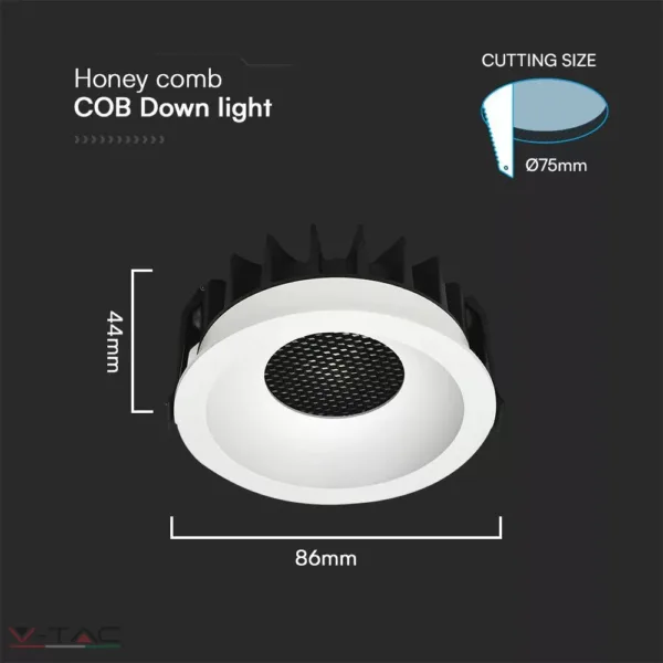 12W LED mélysugárzó Bridgelux chip 3in1 fehér - 23672