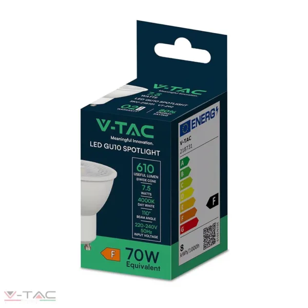 7,5W LED spotlámpa GU10 lencsés 110°