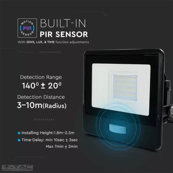 30W Mozgásérzékelős LED reflektor Samsung chip IP65