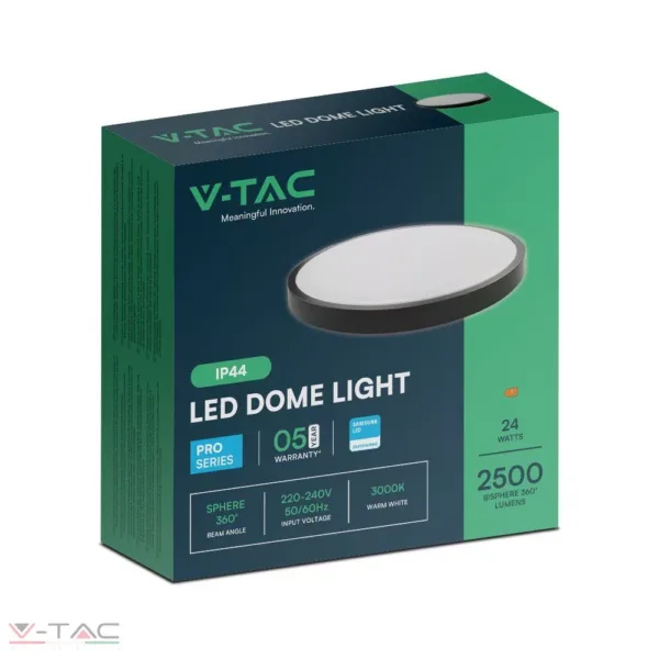 24W fekete LED Mennyezeti lámpa kör 3000K IP44 - 76361-24